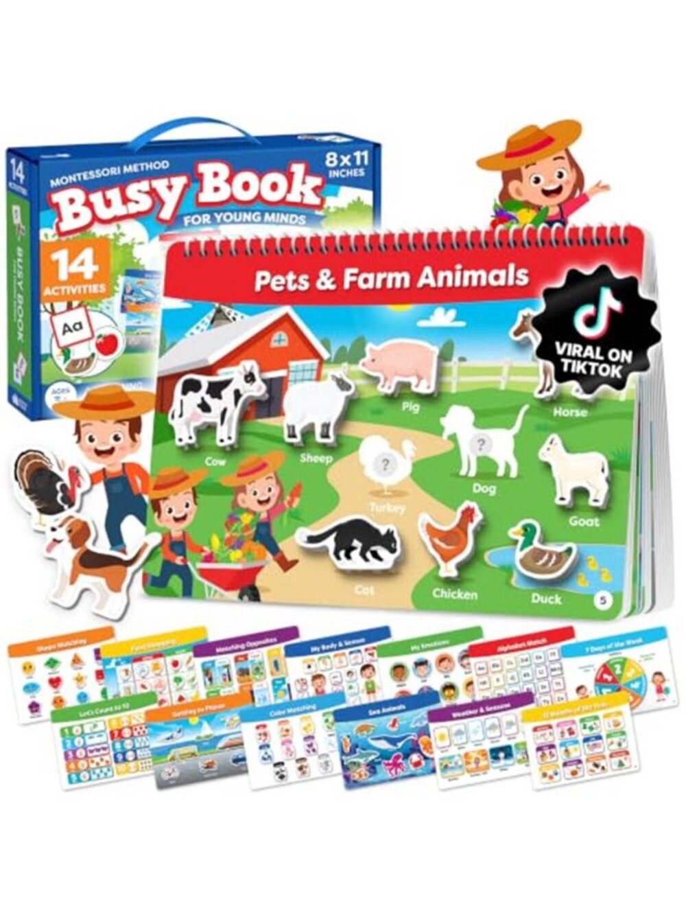 Montessori Busy Book for Toddlers 3-5 - Preassembled Preschool Workbook - G